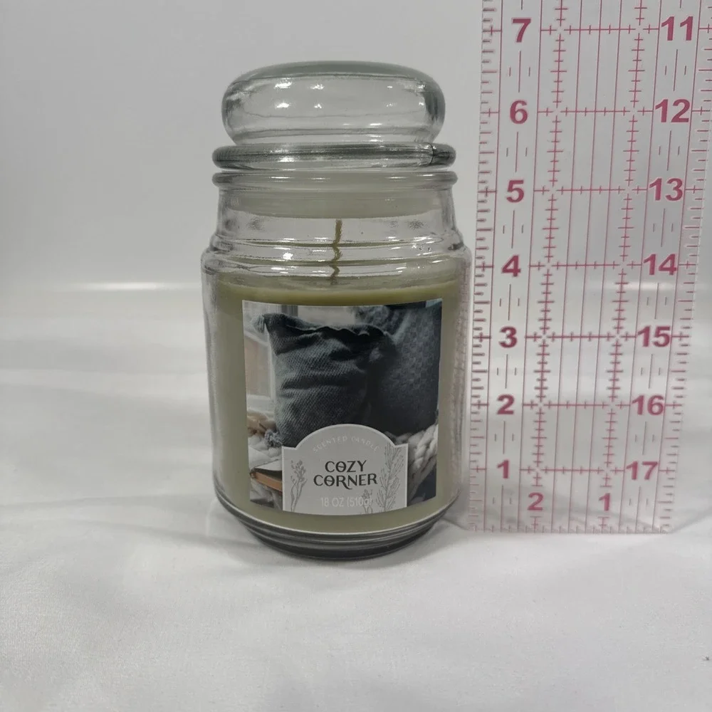 Star Candle Co Cozy Corner Scented Candle 18 oz Sage Green Glass Jar Single Wick